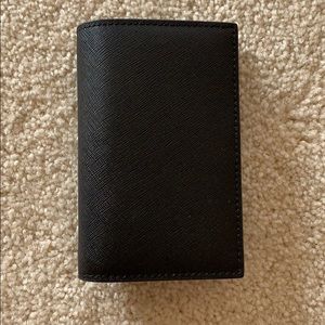 TDE black saffiano leather petite wallet